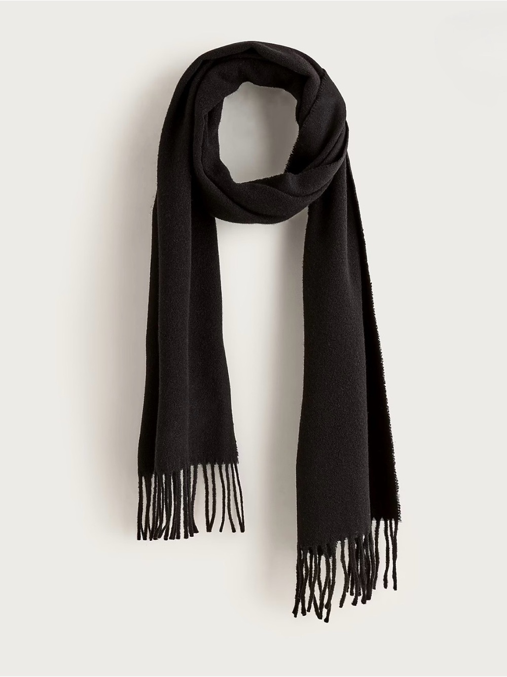 NEW J. Crew Black cashmere-blend scarf H2195